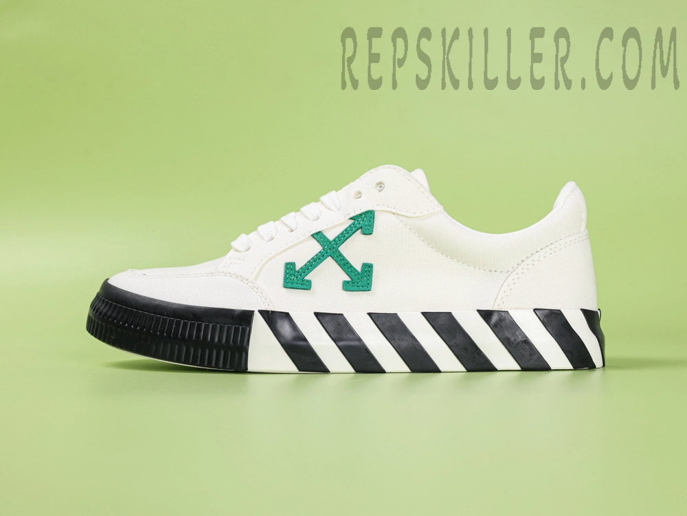 Off White Vulc Low Canvas White Green
