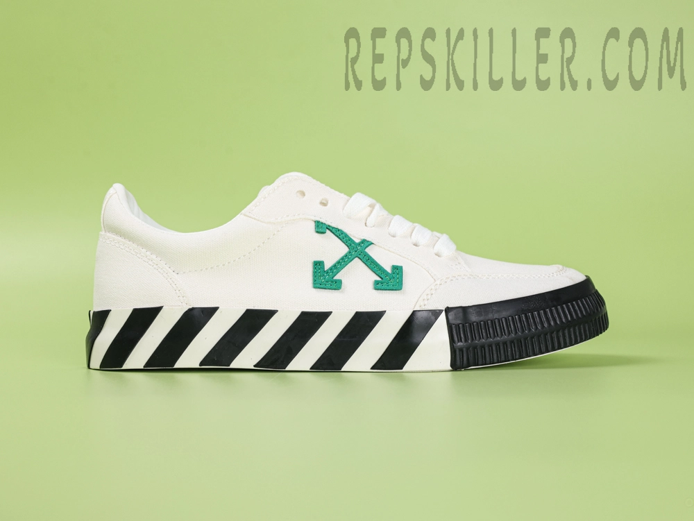 Off White Vulc Low Canvas White Green
