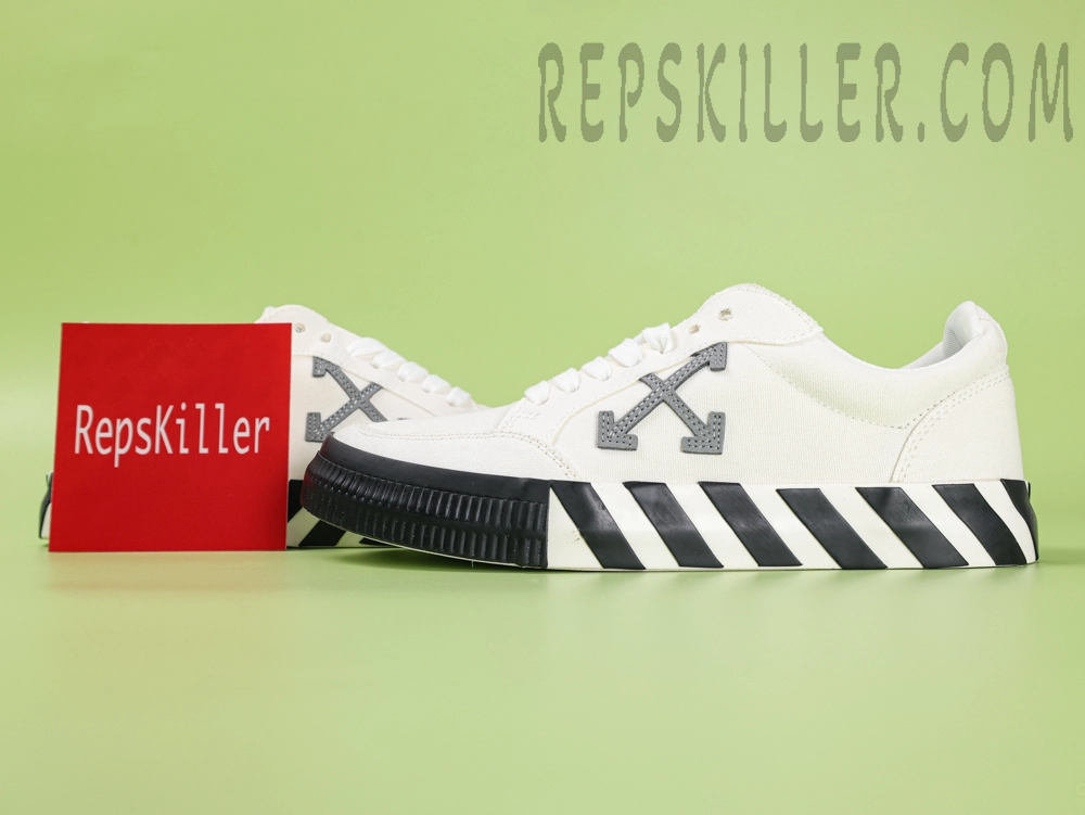 Off White Vulc Low Canvas White Grey