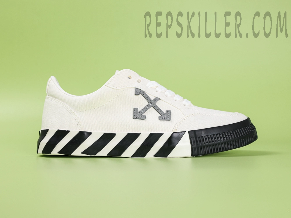 Off White Vulc Low Canvas White Grey