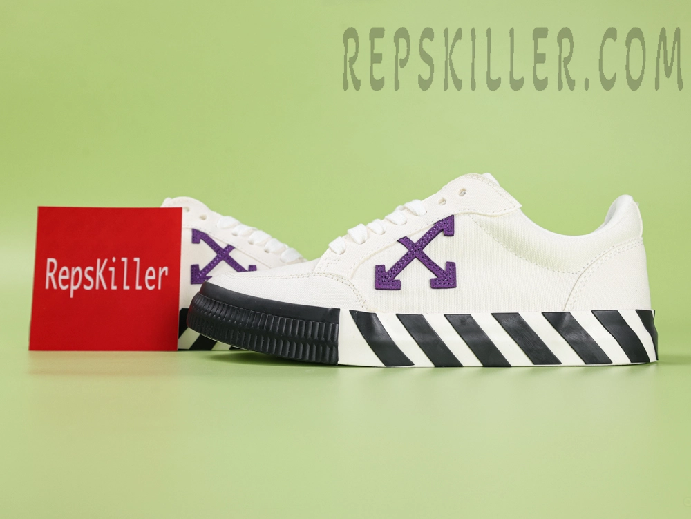 Off White Vulc Low Canvas White Purple