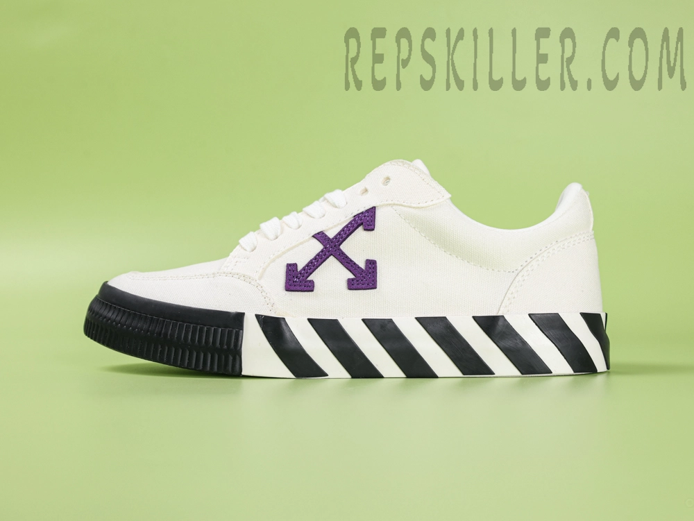 Off White Vulc Low Canvas White Purple