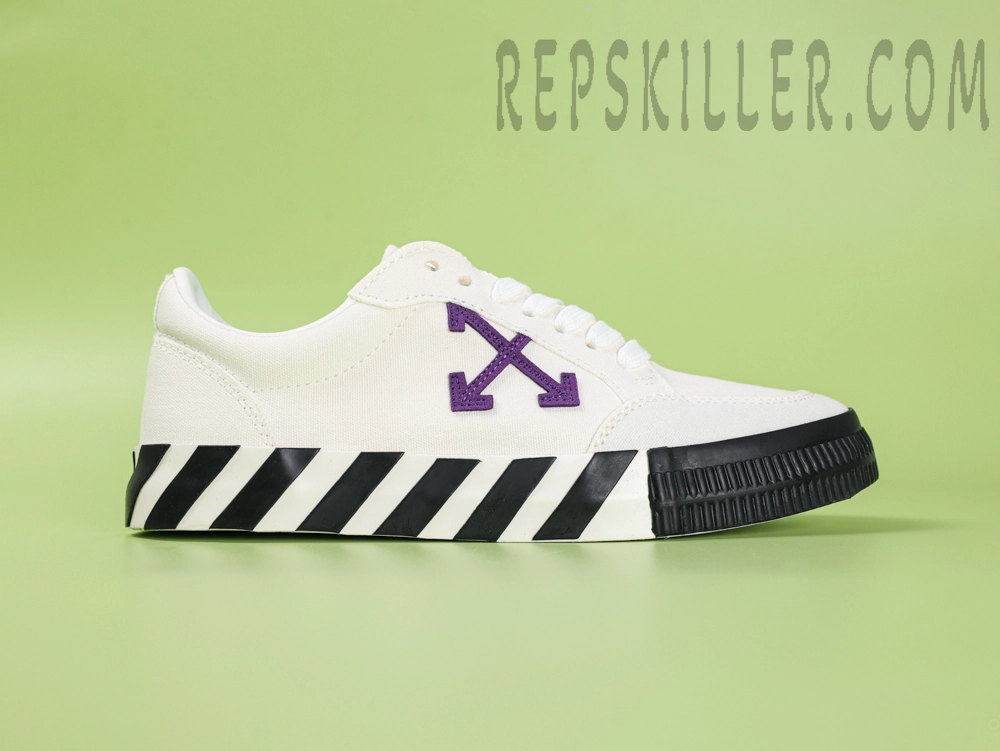 Off White Vulc Low Canvas White Purple