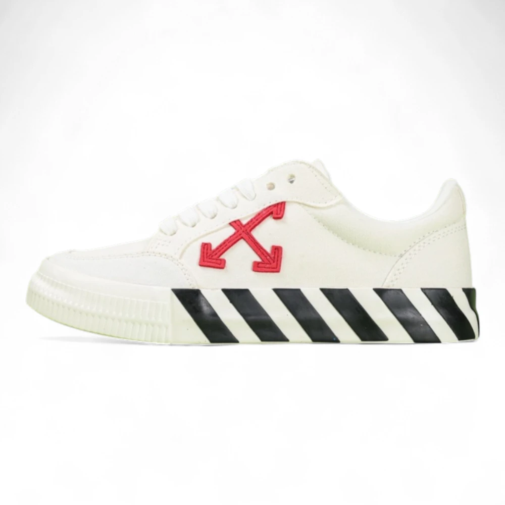 Off White Vulc Low Canvas White Red