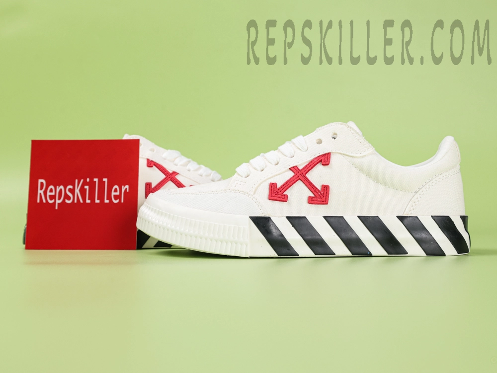 Off White Vulc Low Canvas White Red