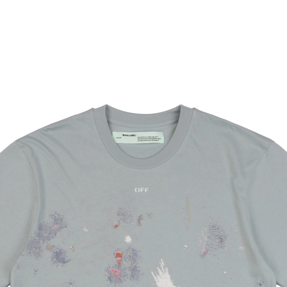 Off White C O Virgil Galaxy Fireworks Splatter Arrows Print Short Sleeve T Shirt