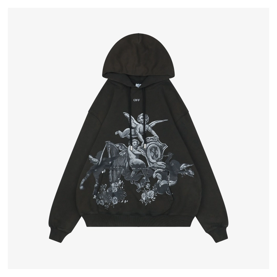 Off White Angel Harp Graphic Hoodie