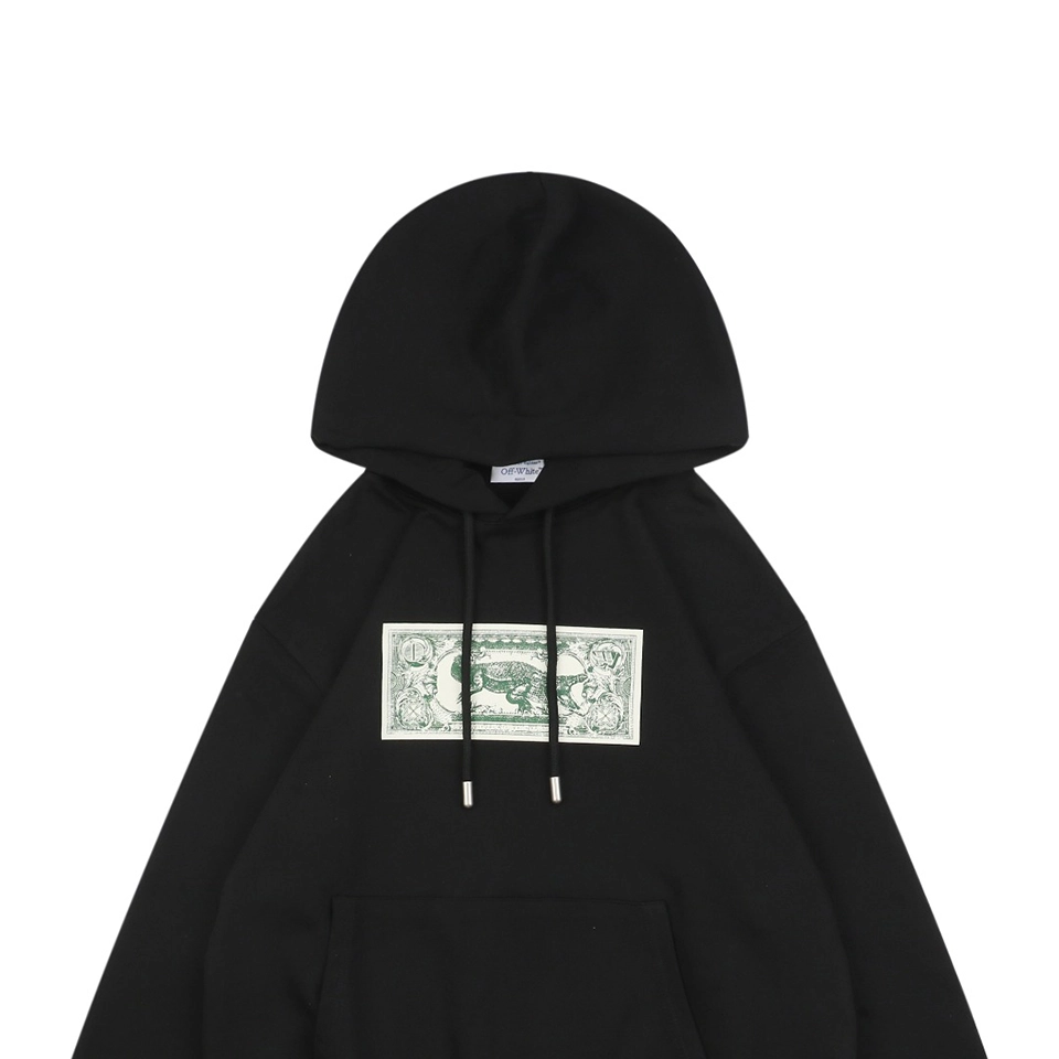 Off White Crocodile Dollar Graphic Hoodie