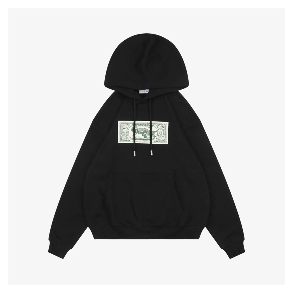 Off White Crocodile Dollar Graphic Hoodie