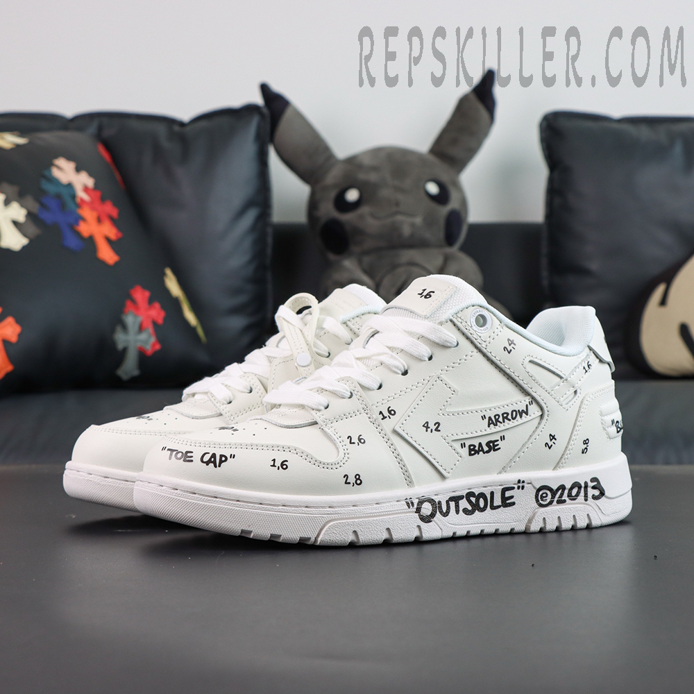 Off White Out Of Office Leather White Black