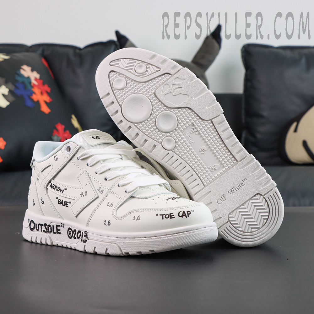 Off White Out Of Office Leather White Black