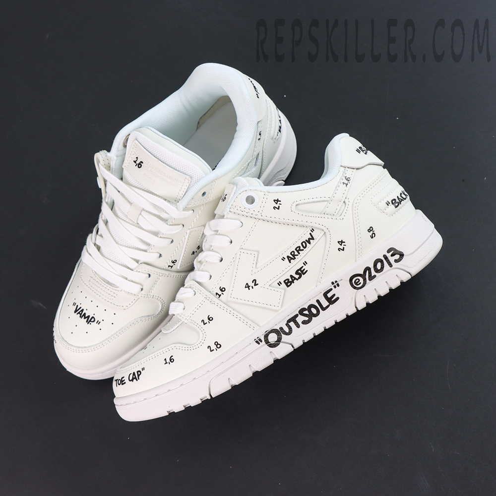 Off White Out Of Office Leather White Black