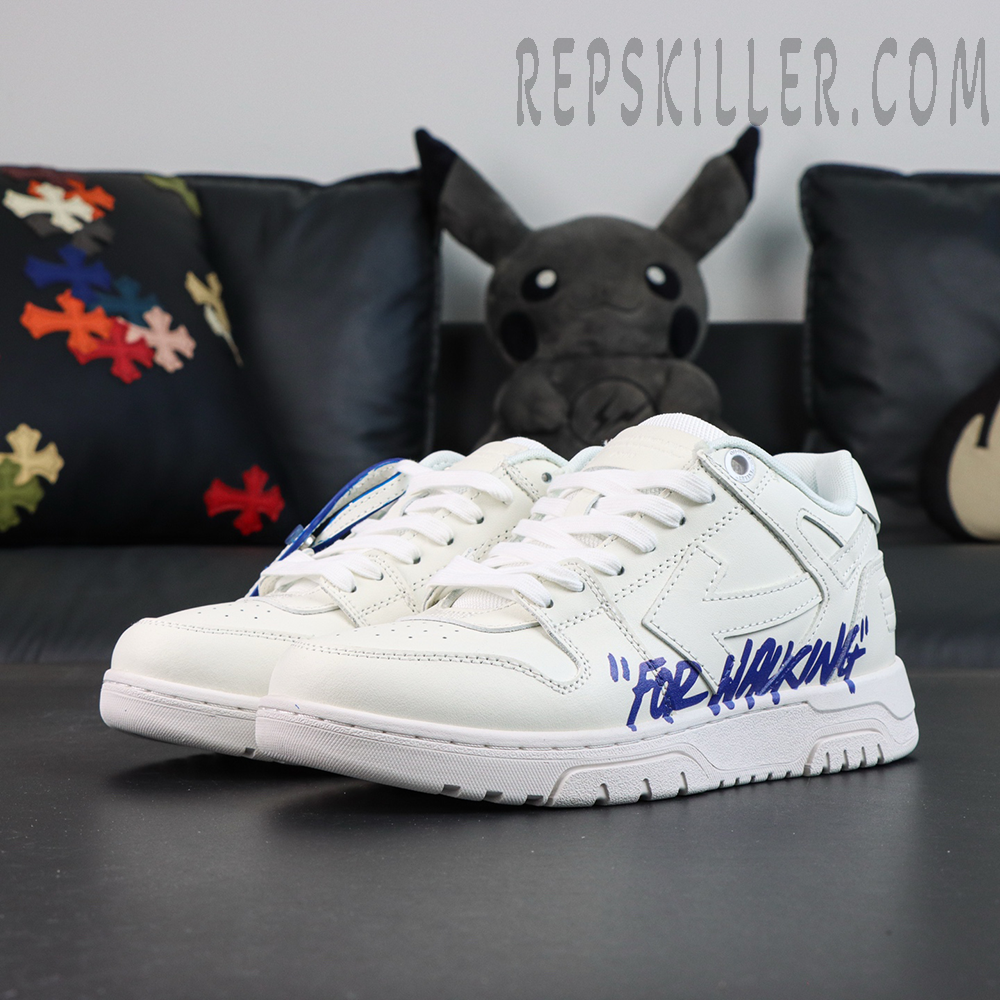 Off White Out Of Office Low For Walking White Blue White Sole