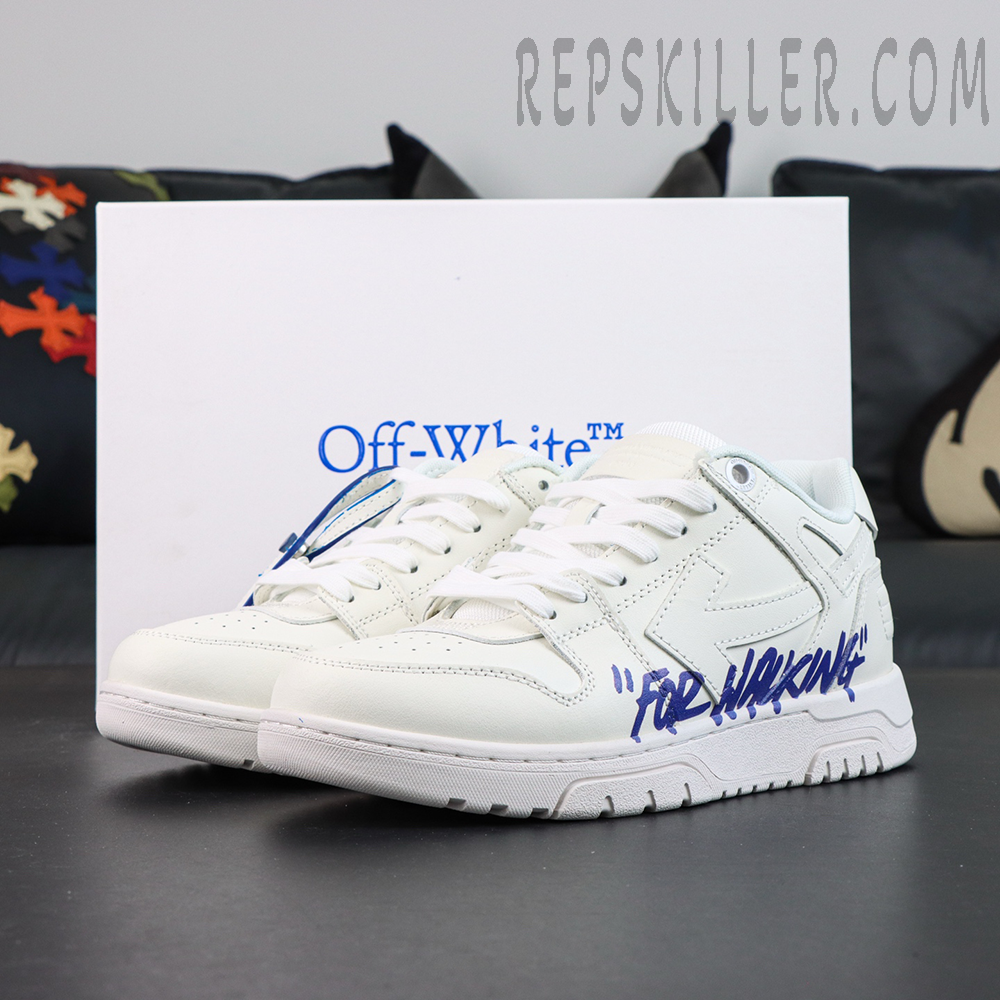 Off White Out Of Office Low For Walking White Blue White Sole