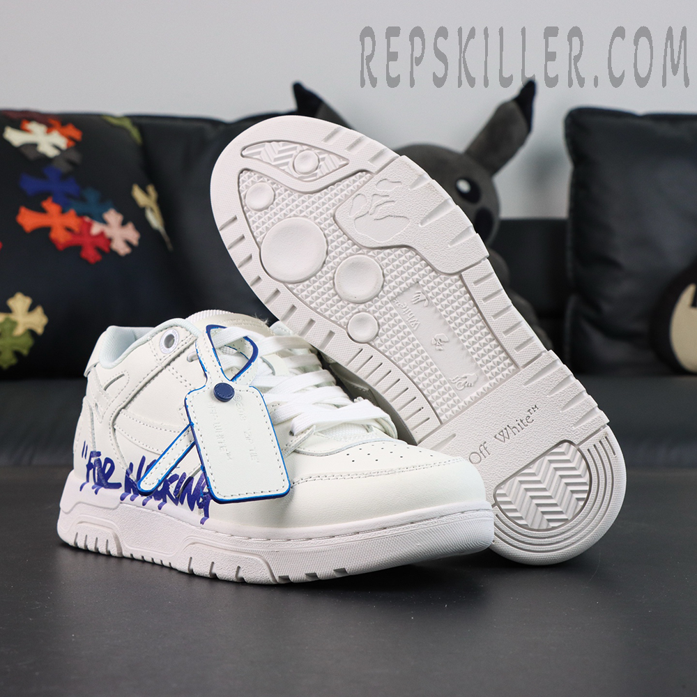 Off White Out Of Office Low For Walking White Blue White Sole