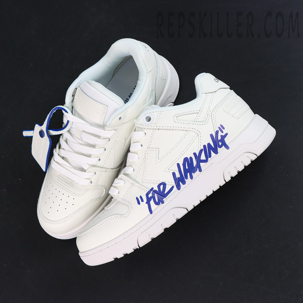 Off White Out Of Office Low For Walking White Blue White Sole