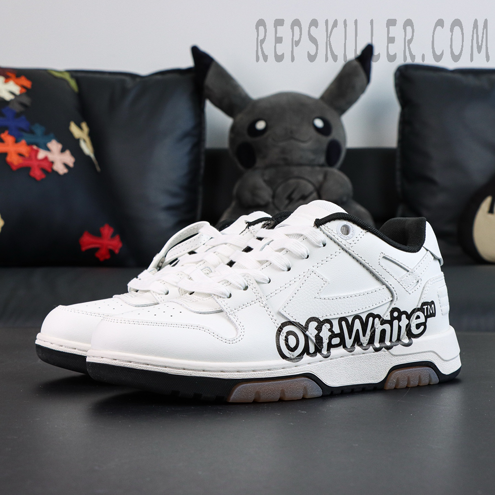 Off White Out Of Office Low Logo Print White Black