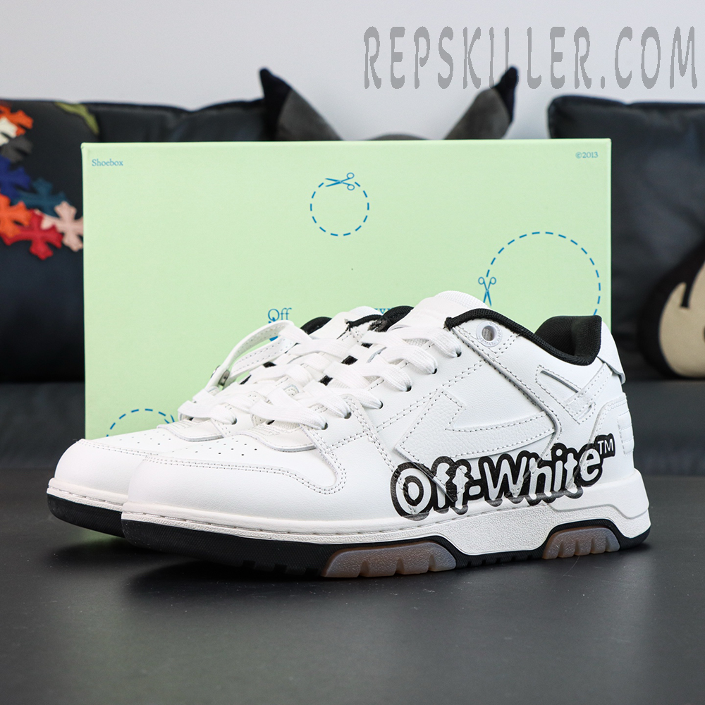 Off White Out Of Office Low Logo Print White Black