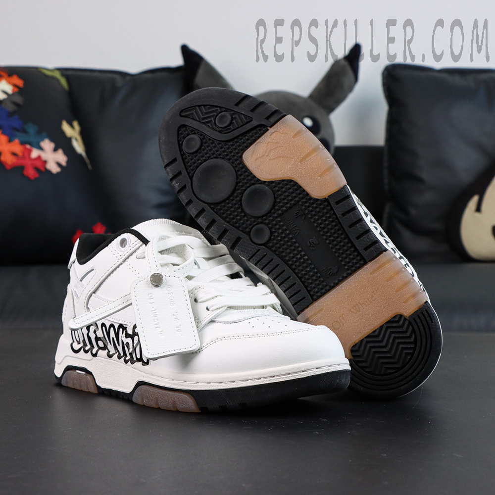 Off White Out Of Office Low Logo Print White Black