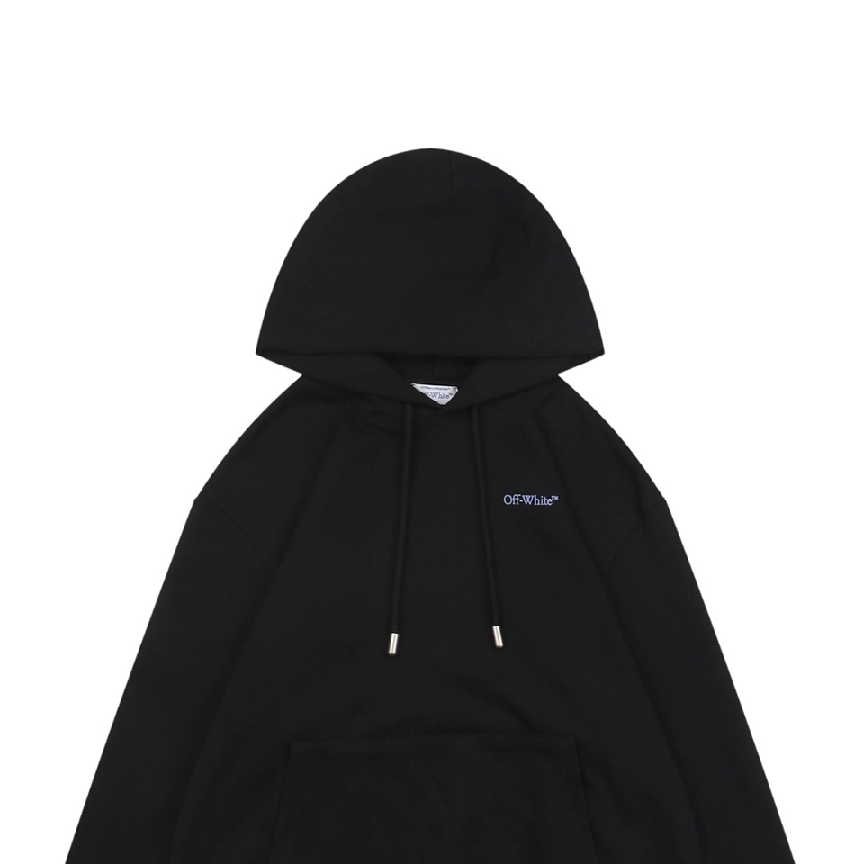 Off White Portrait Overlay Arrows Print Hoodie