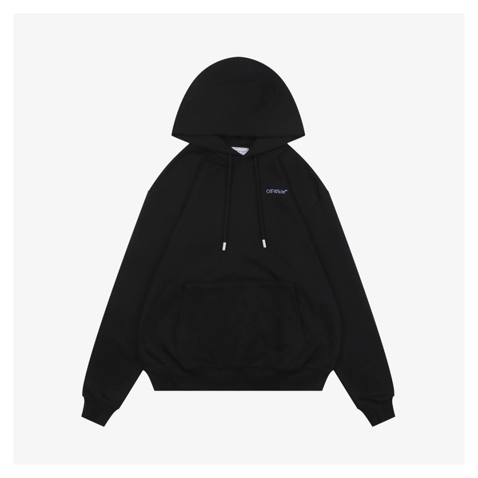 Off White Portrait Overlay Arrows Print Hoodie