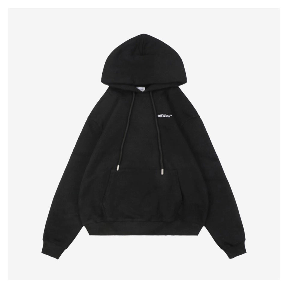 Off White Wavy Arrow Embroidered Hoodie