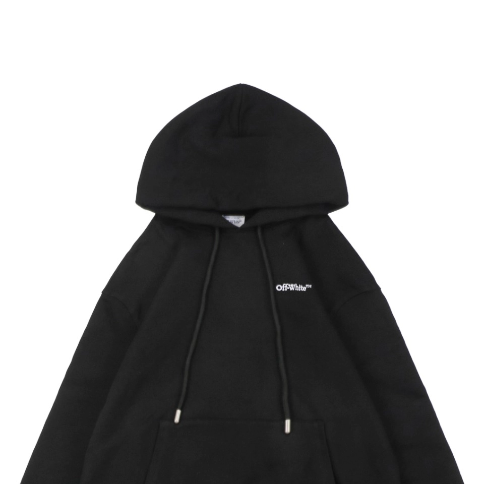 Off White Wavy Arrow Embroidered Hoodie