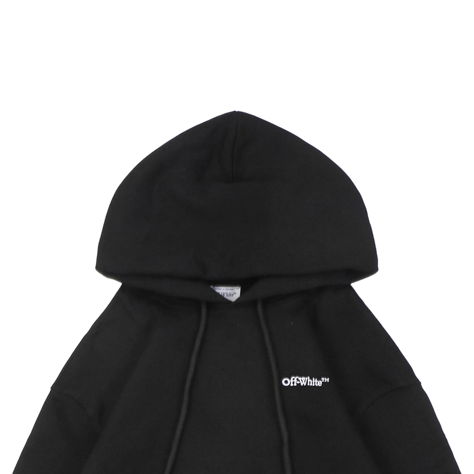 Off White Wavy Arrow Embroidered Hoodie