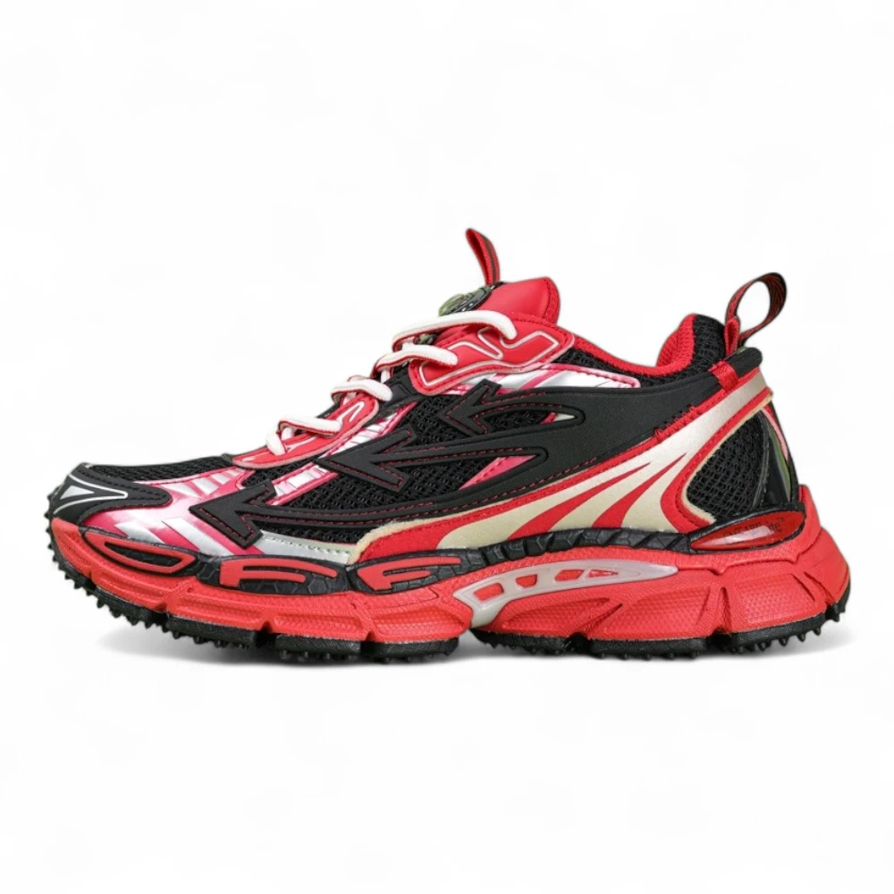 Off White C O Virgil Abloh Be Right Back Track Runner Black Red