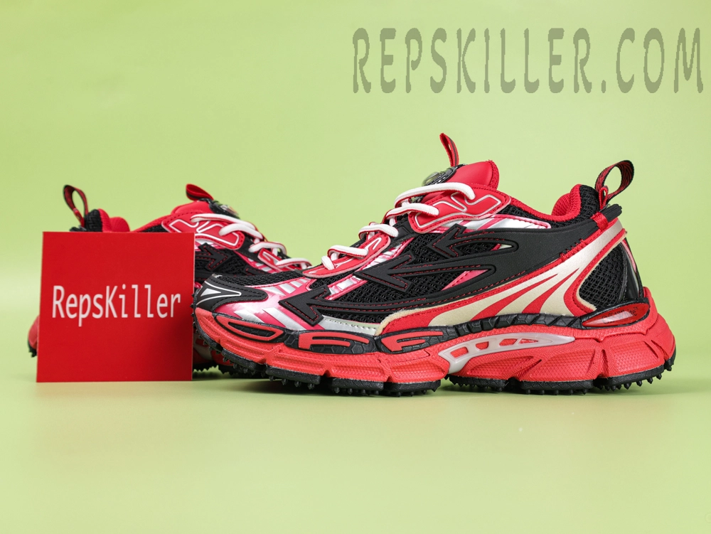 Off White C O Virgil Abloh Be Right Back Track Runner Black Red