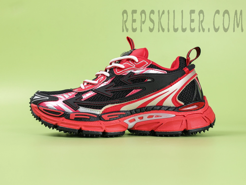 Off White C O Virgil Abloh Be Right Back Track Runner Black Red