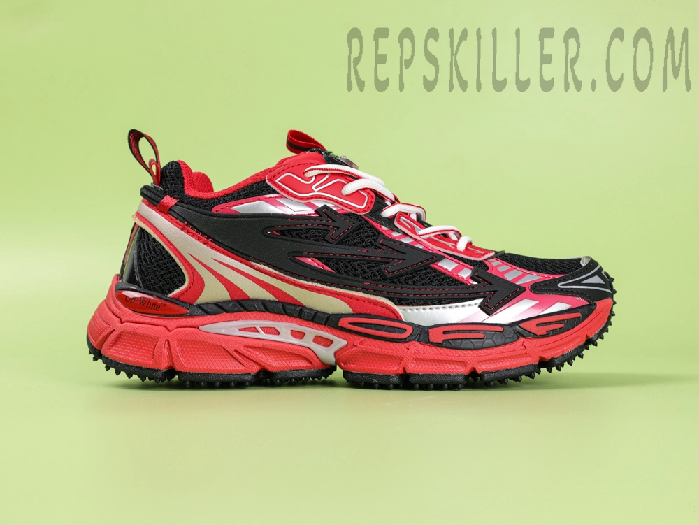 Off White C O Virgil Abloh Be Right Back Track Runner Black Red