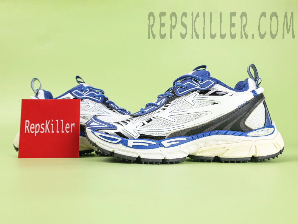 Off White C O Virgil Abloh Be Right Back Track Runner White Blue