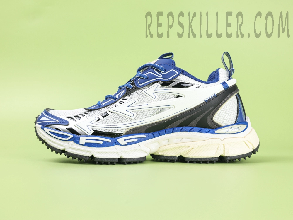 Off White C O Virgil Abloh Be Right Back Track Runner White Blue