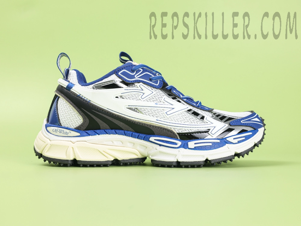 Off White C O Virgil Abloh Be Right Back Track Runner White Blue