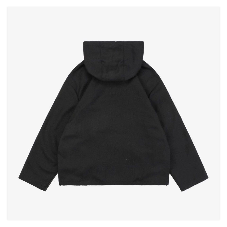 Prada Triangle Logo Patchwork Zip Up Hooded Jacket