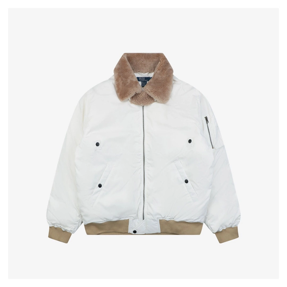 Ralph Lauren Vintage Shearling Collar Down Flight Jacket