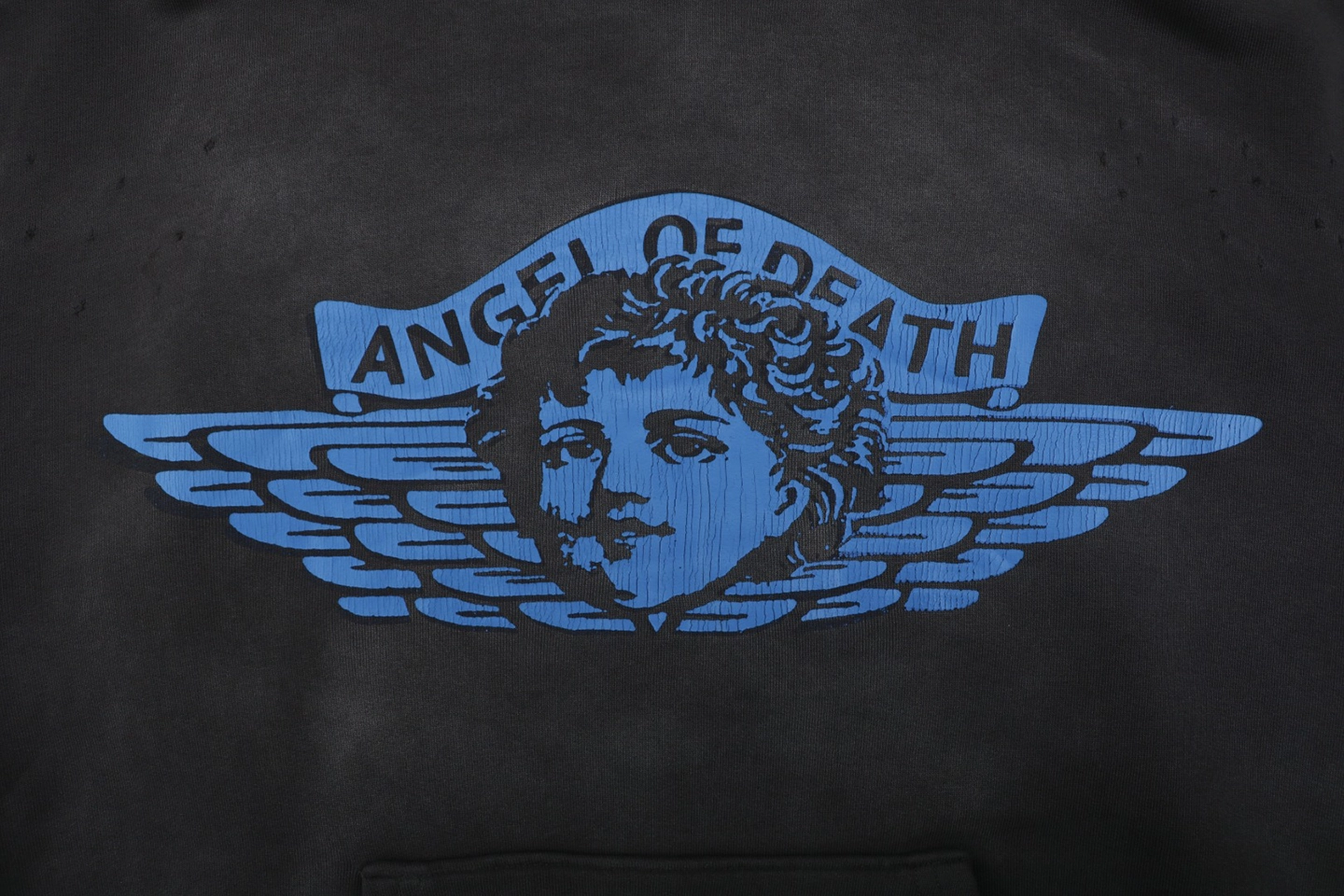 Saint Michael Angel Rebirth Vintage Distressed Graphic Hoodie