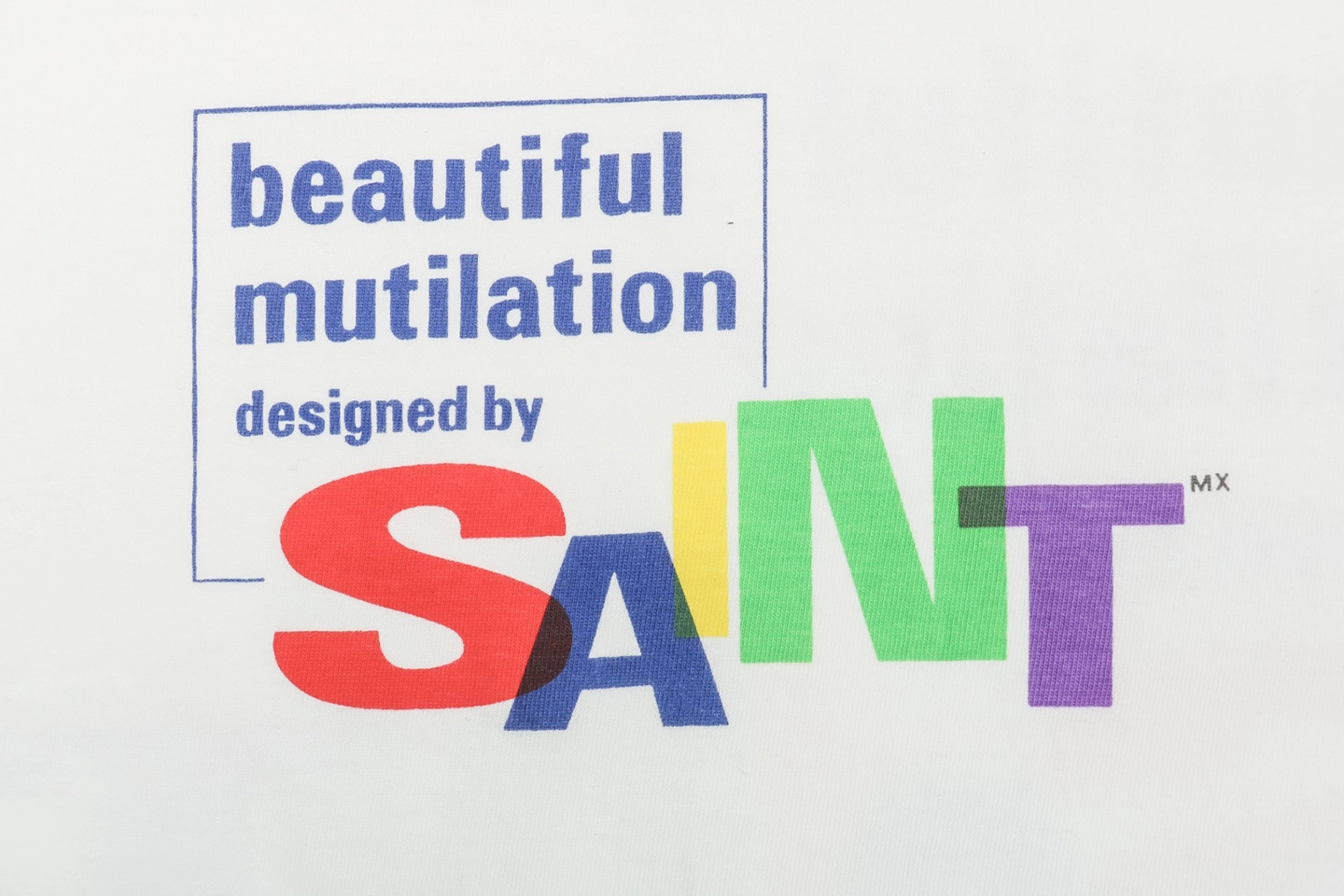 Saint Michael Color Distorted Saint Logo Graphic Shirt
