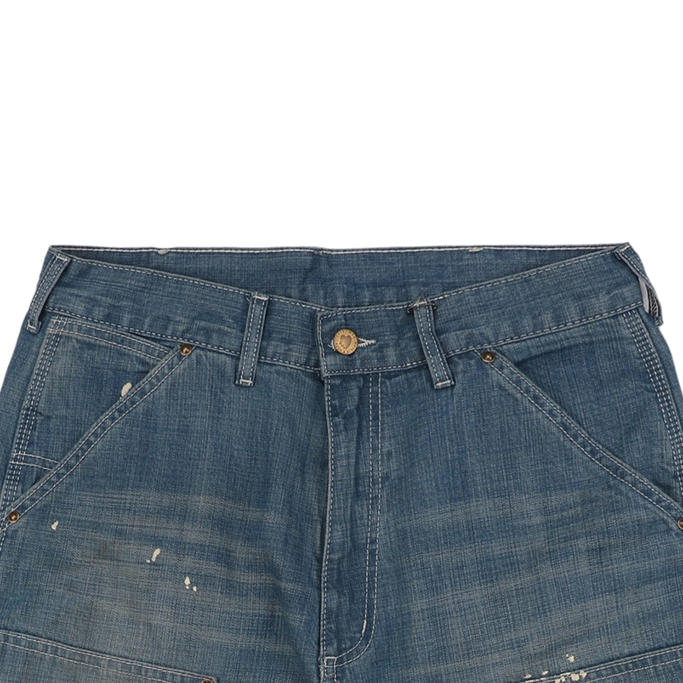 Saint Michael Distressed Paint Splattered Carpenter Denim Shorts