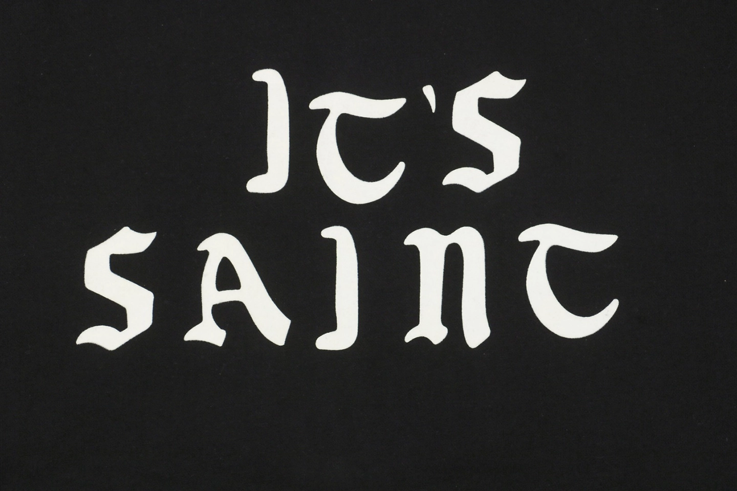 Saint Michael Gothic Flocked Lettering Crewneck Sweatshirt