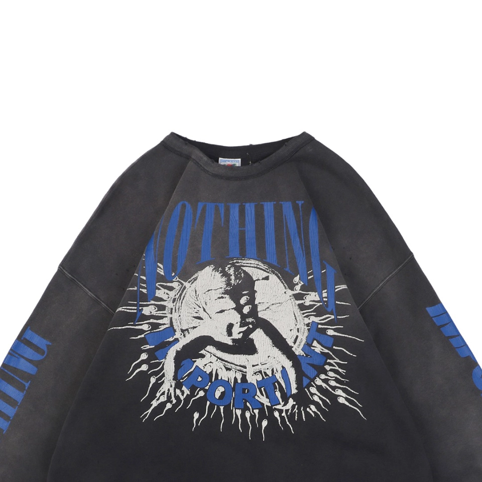 Saint Michael Holy Infant Tadpole Print Crewneck Sweatshirt