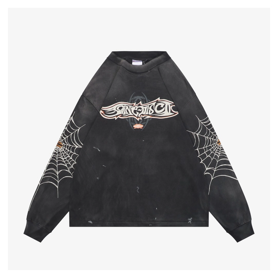 Saint Michael Spider Web Graphic Shirt