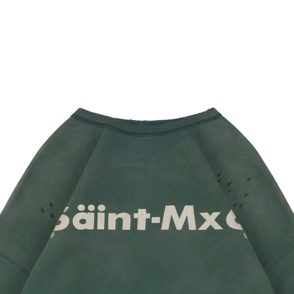 Saint Michael Youth Distressed Print Crewneck Sweatshirt