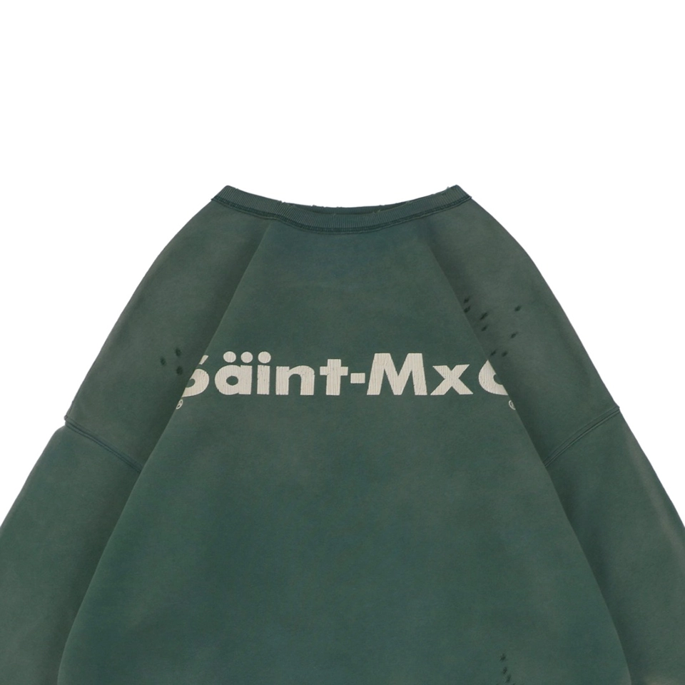 Saint Michael Youth Distressed Print Crewneck Sweatshirt