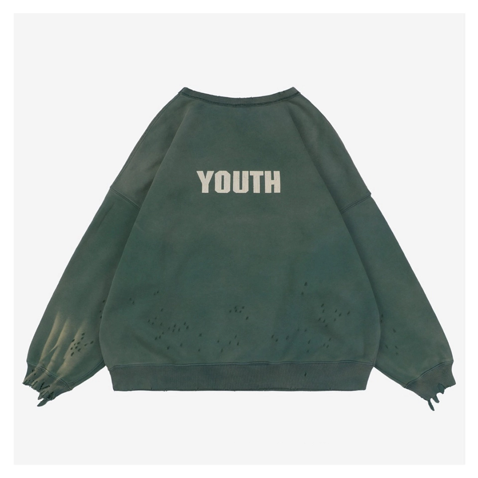 Saint Michael Youth Distressed Print Crewneck Sweatshirt