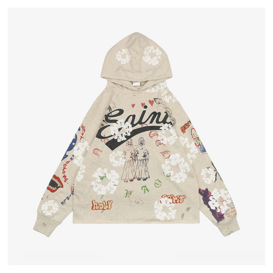 Saint Michael X Denim Tears Cotton Graffiti Print Hoodie