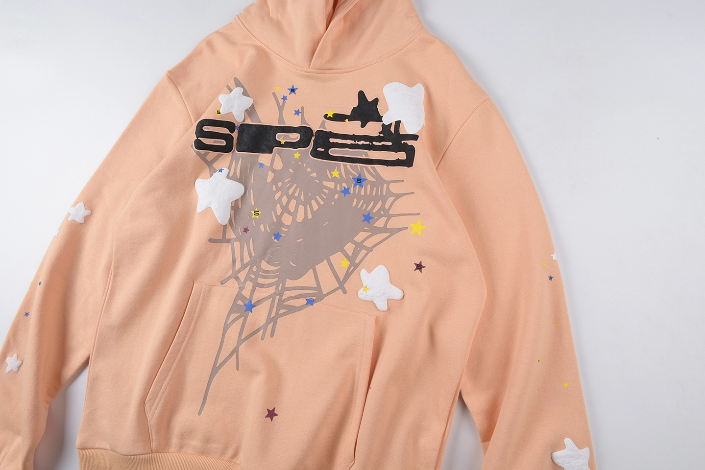Sp5Der 555555 Belinni Star Web Peach Hoodie