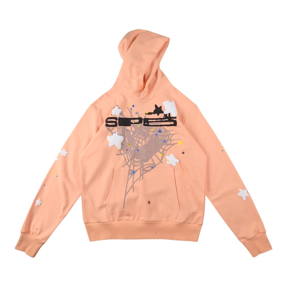 Sp5der-555555-Belinni-Star-Web-Peach-Hoodie3.webp Sp5Der 555555 Belinni Star Web Peach Hoodie