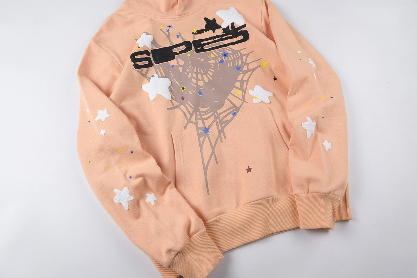 Sp5Der 555555 Belinni Star Web Peach Hoodie